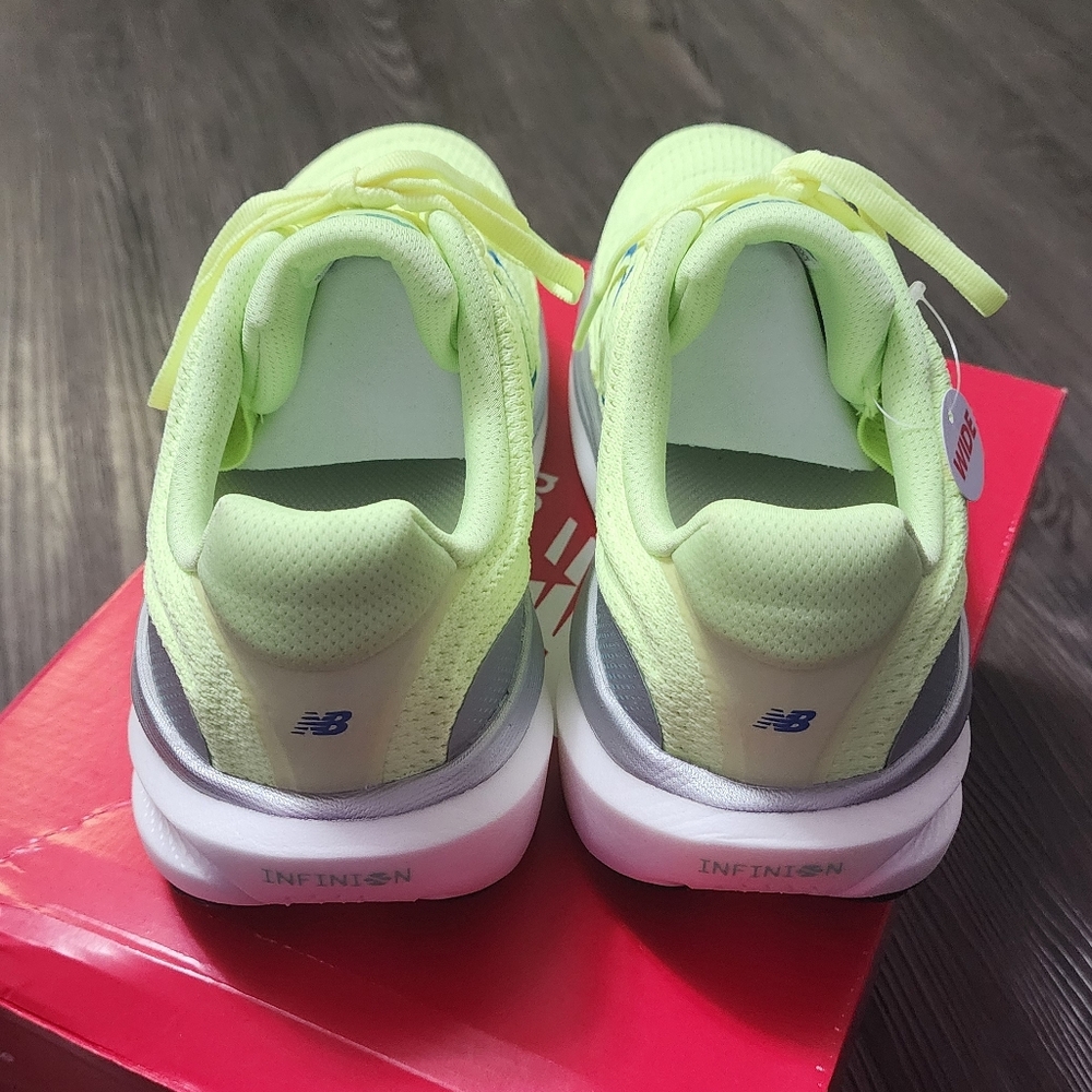 New Balance Neon Lime with Blue Logo Athletic Running Shoes - Picture 5 of 13